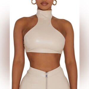 Good Faux Leather Crop Top
